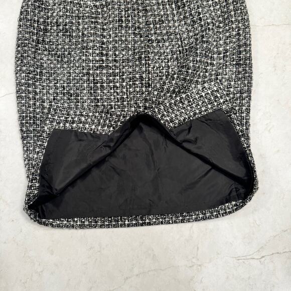 Worthington Black & White Tweed Pencil Skirt Women's 2 Back Slit Preppy Office - Picture 9 of 15